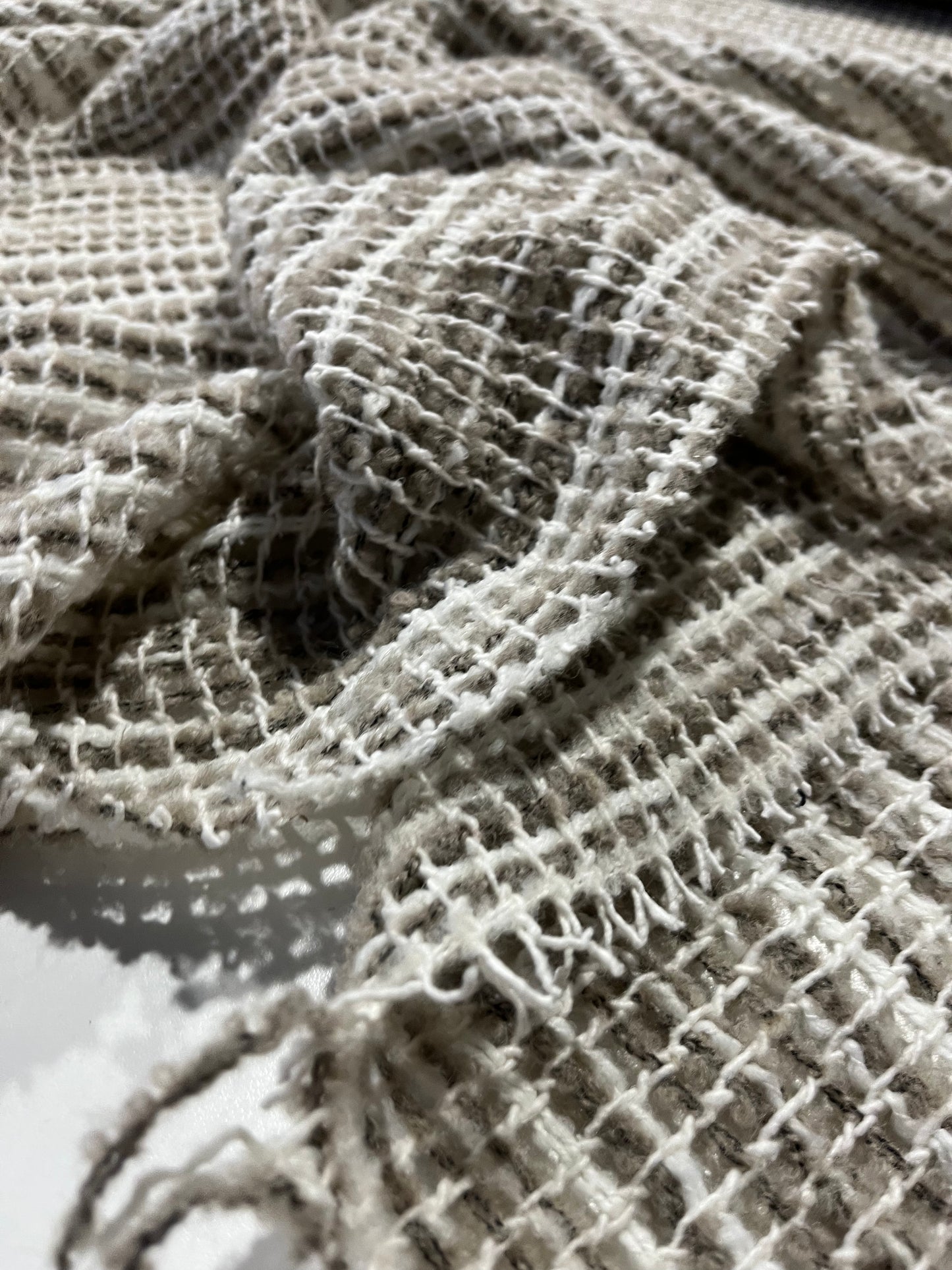 AGATHE 009 wool bouclette open weave sand