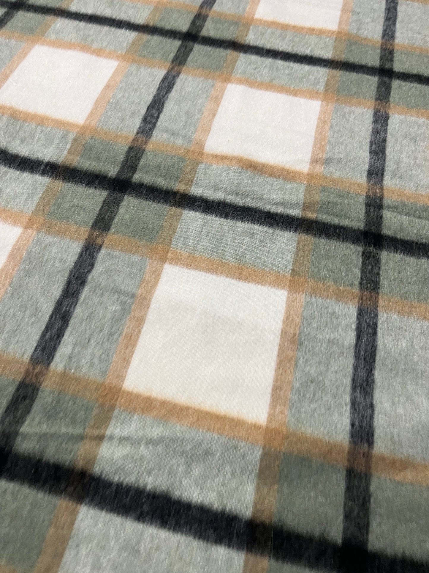 AGATHE 010 heavy wool check khaky/camel