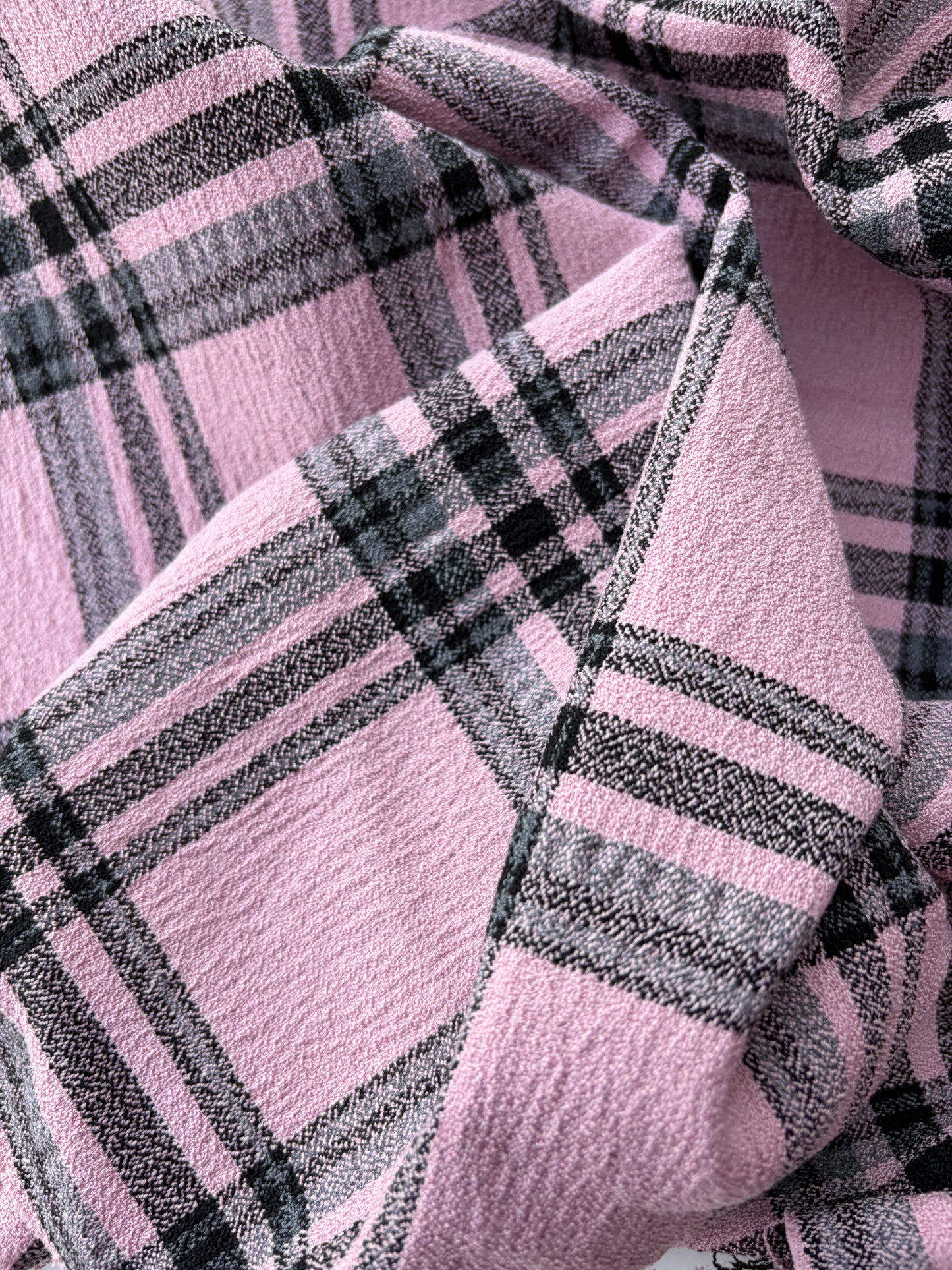 BART 043 dusty pink bi-stretch crêpe check