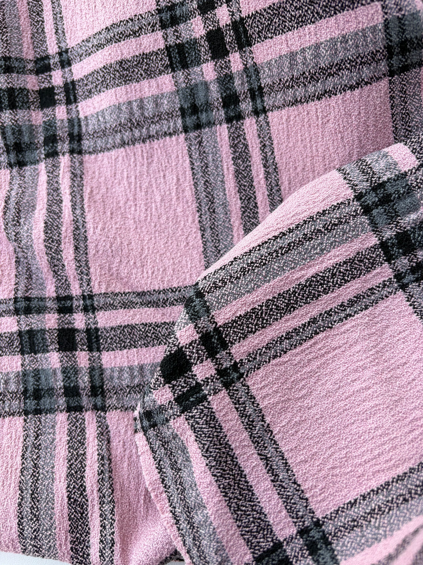 BART 043 dusty pink bi-stretch crêpe check