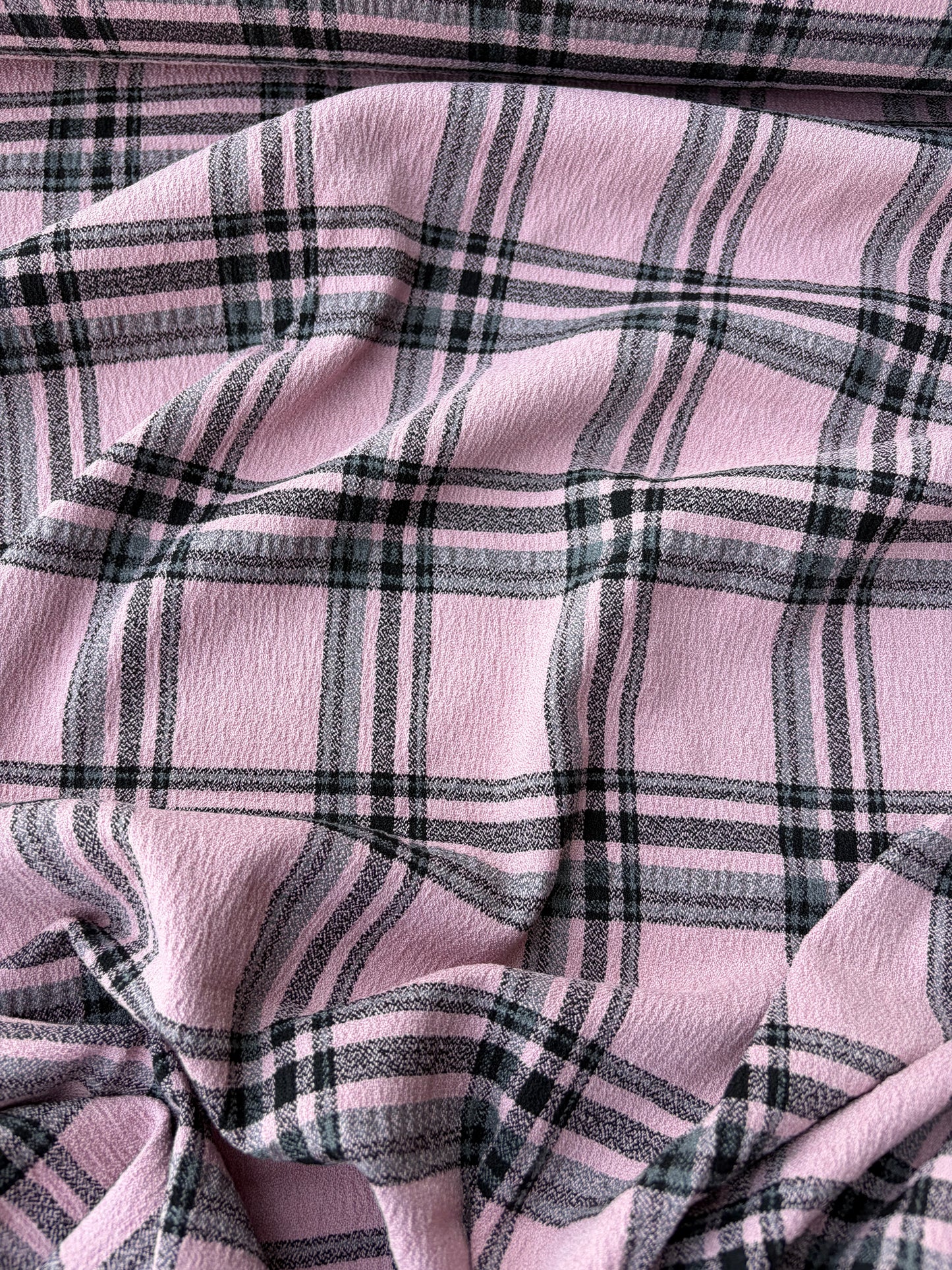 BART 043 dusty pink bi-stretch crêpe check