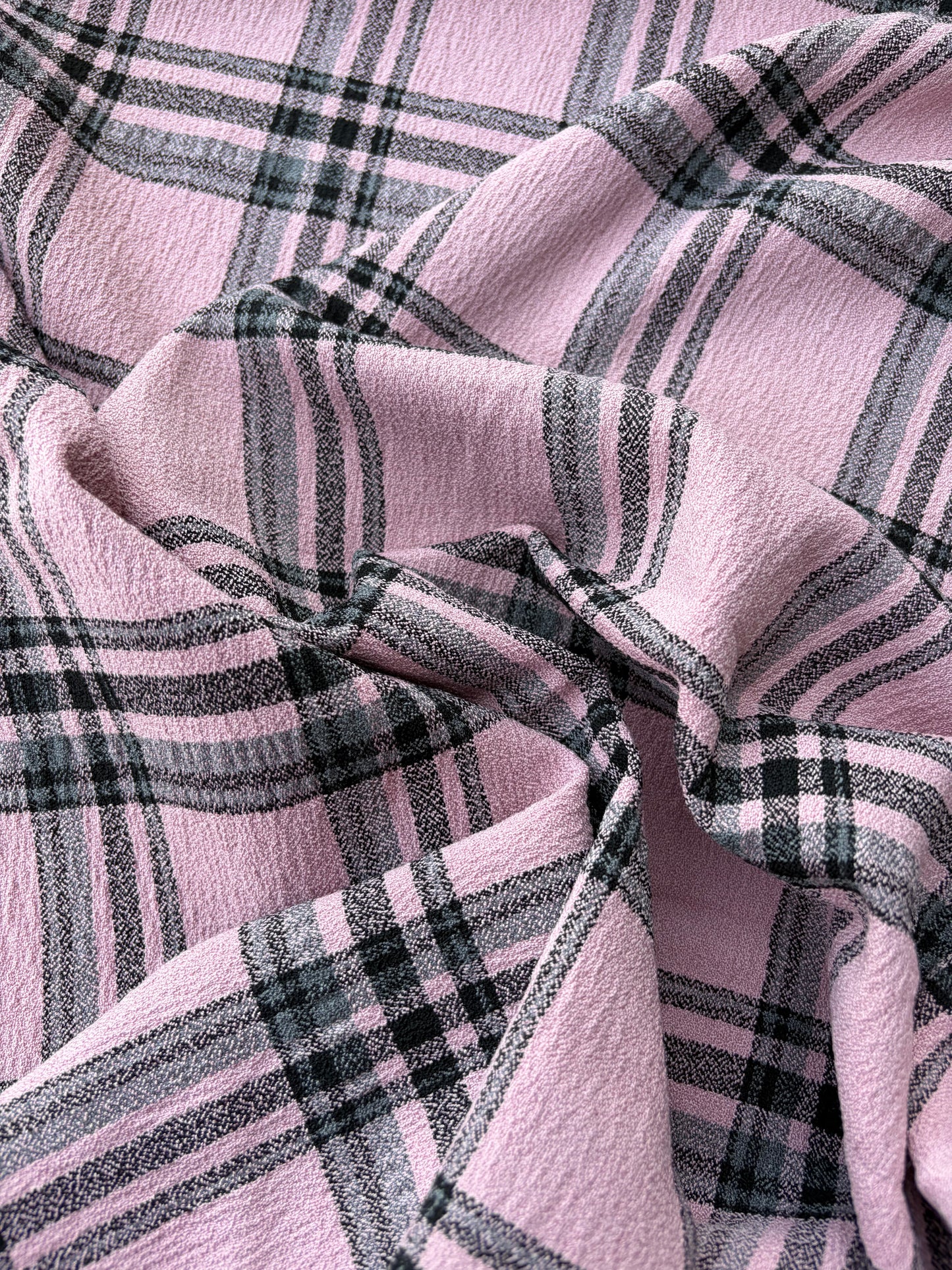 BART 043 dusty pink bi-stretch crêpe check