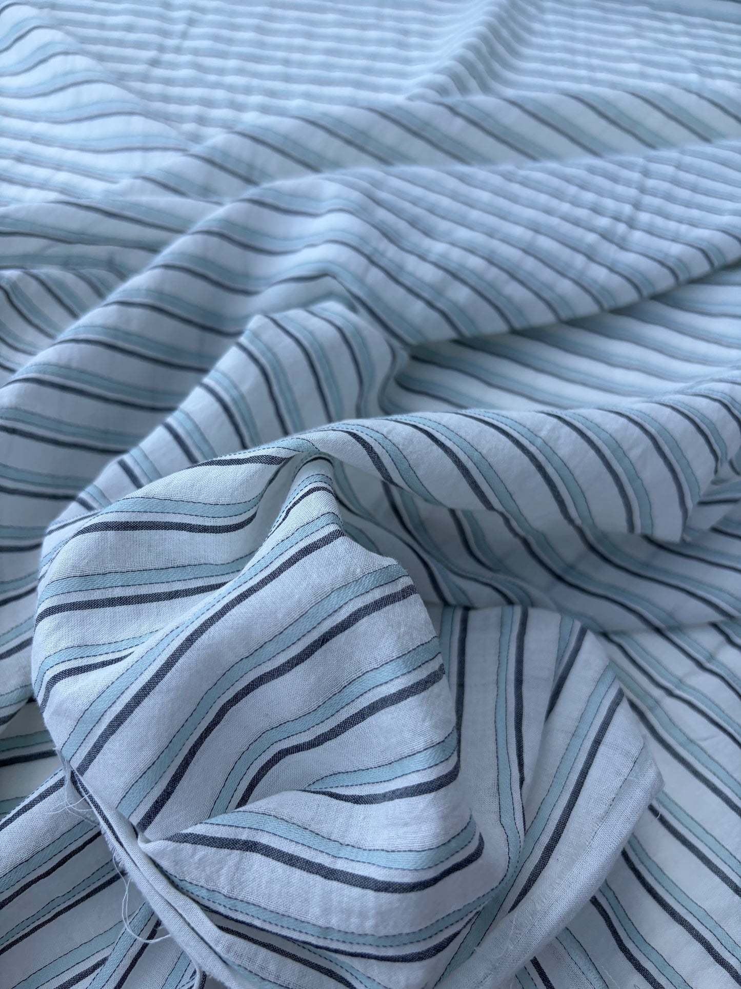 BART 045 grey/green colourwoven cotton voile stripes