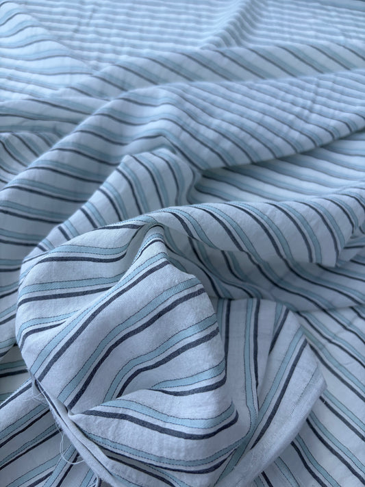 BART 045 grey/green colourwoven cotton voile stripes