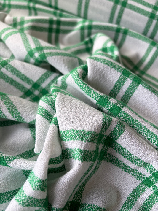 STAN 027 light cotton tweed Chanel style check green