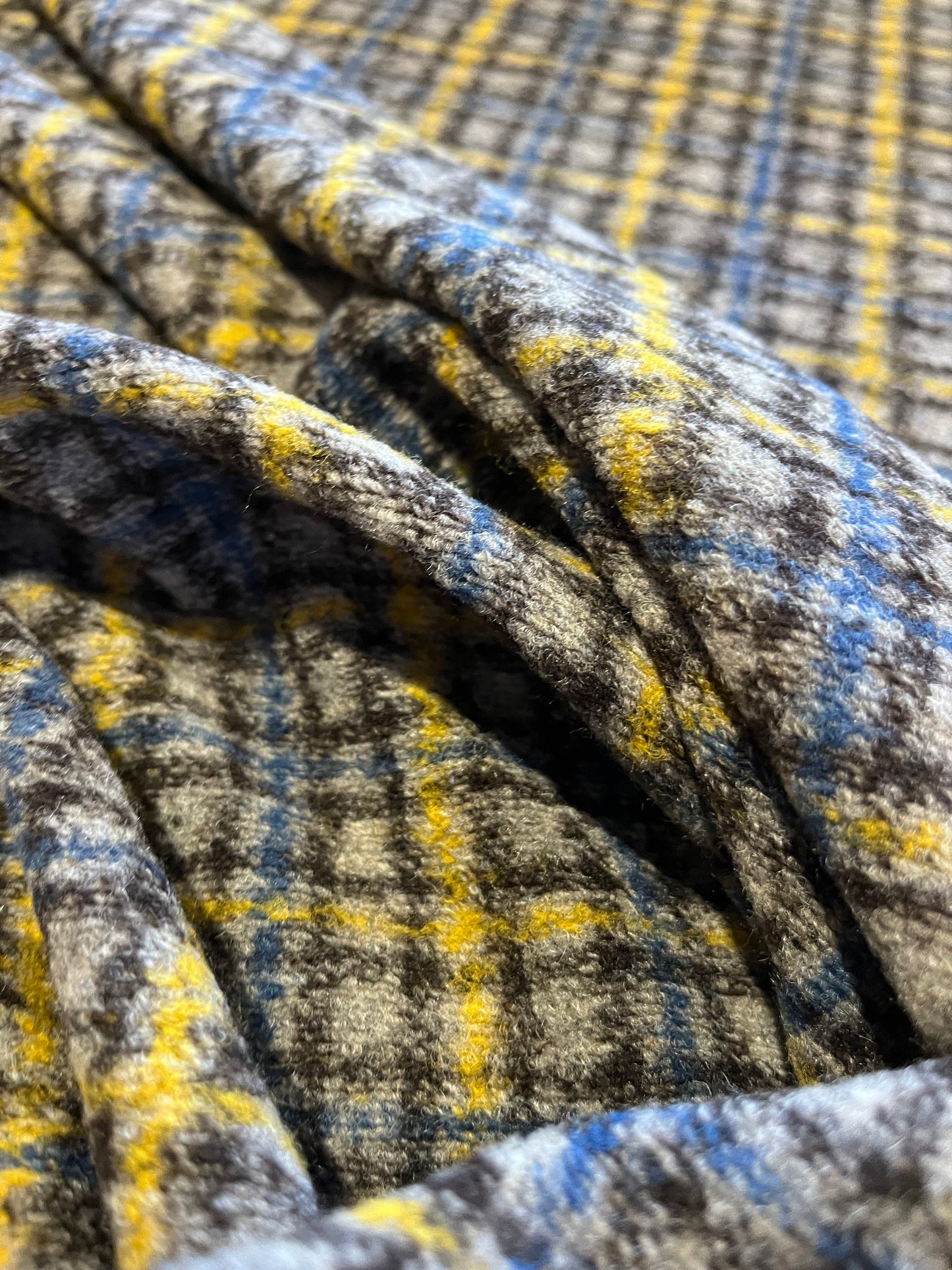 G02 Wool jersey check yellow/indigo