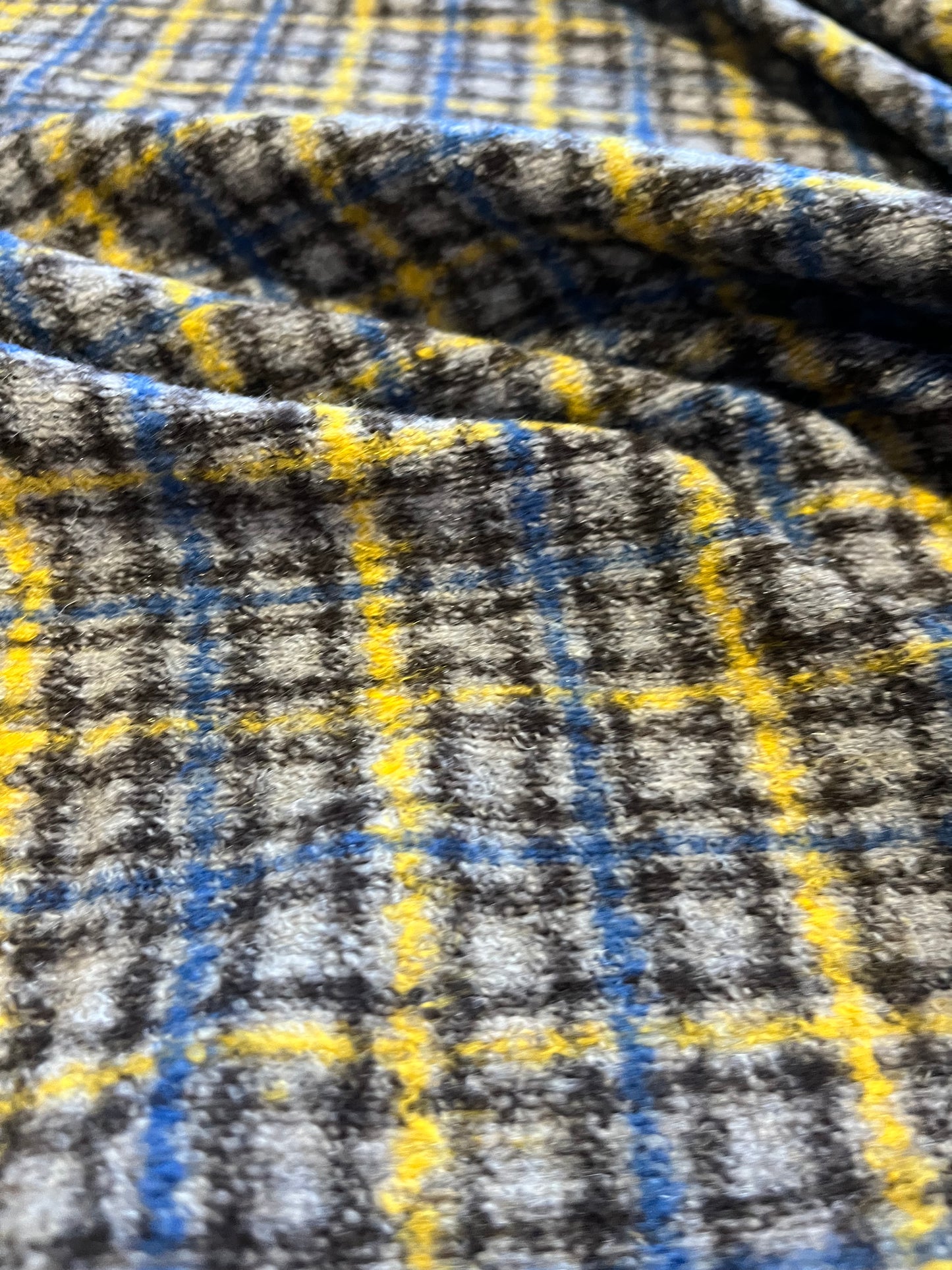 G02 Wool jersey check yellow/indigo