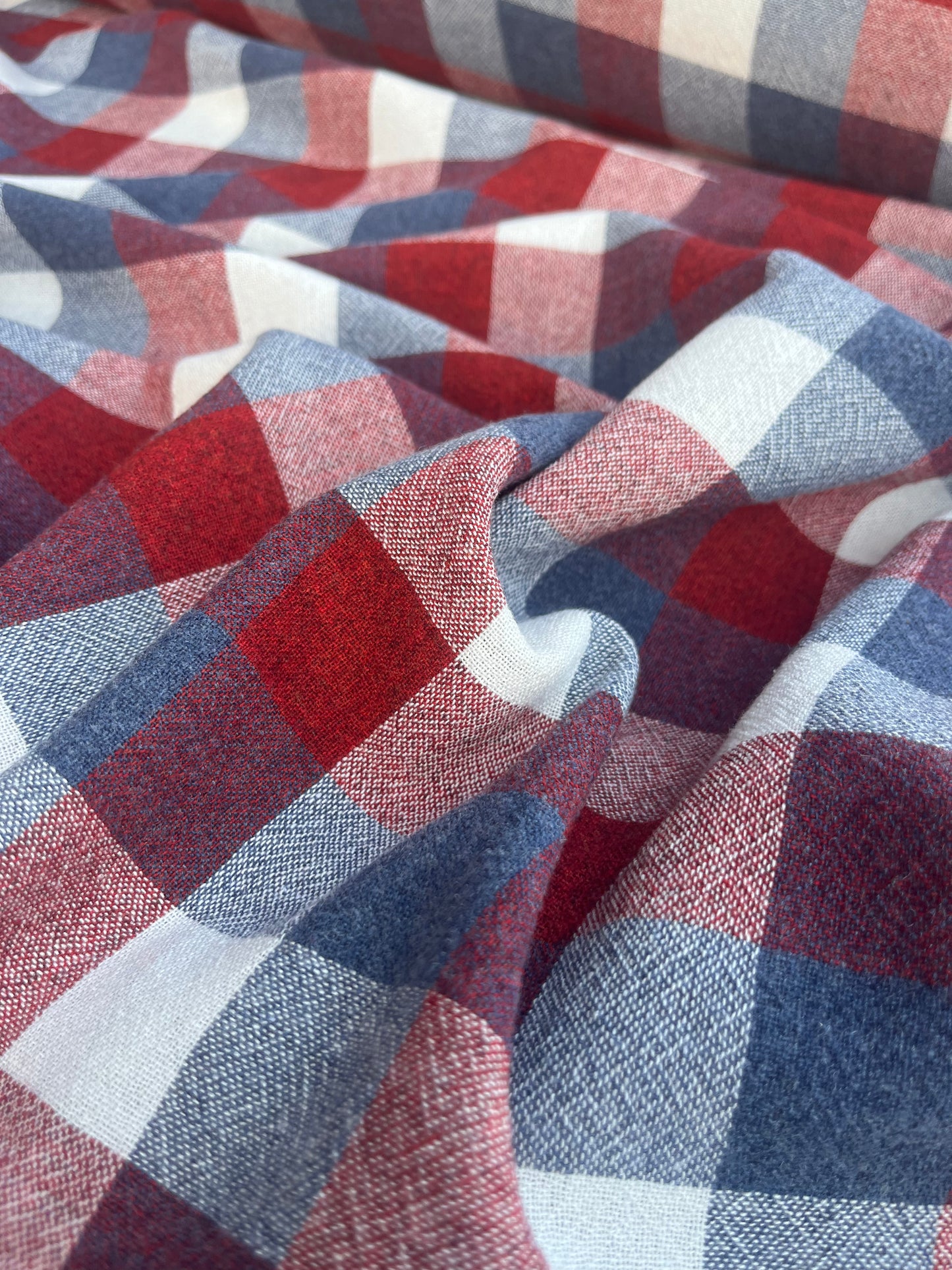 RW 032 linen checks indigo/brique
