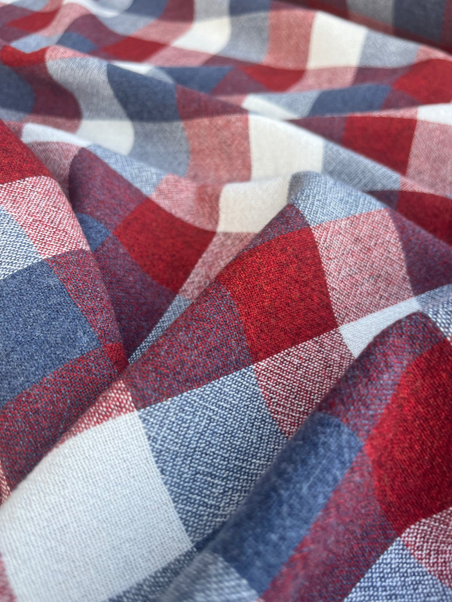 RW 032 linen checks indigo/brique