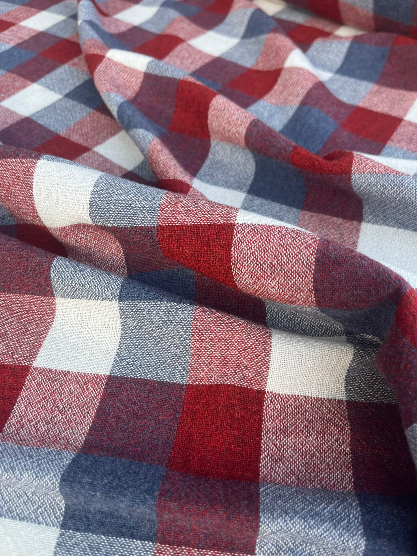 RW 032 linen checks indigo/brique