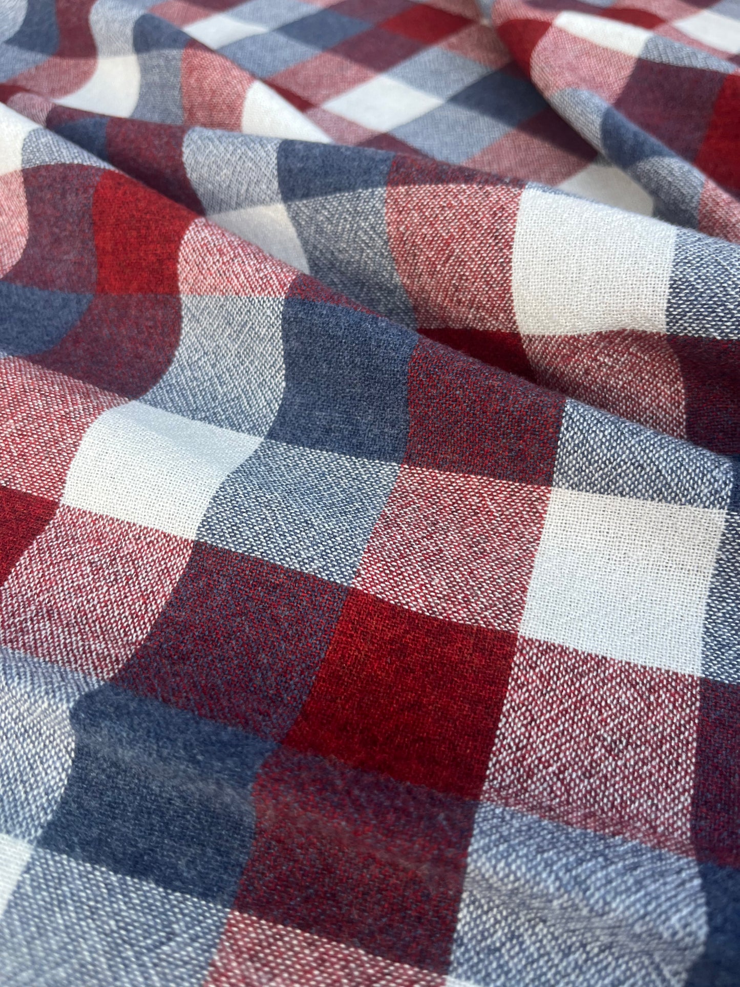 RW 032 linen checks indigo/brique