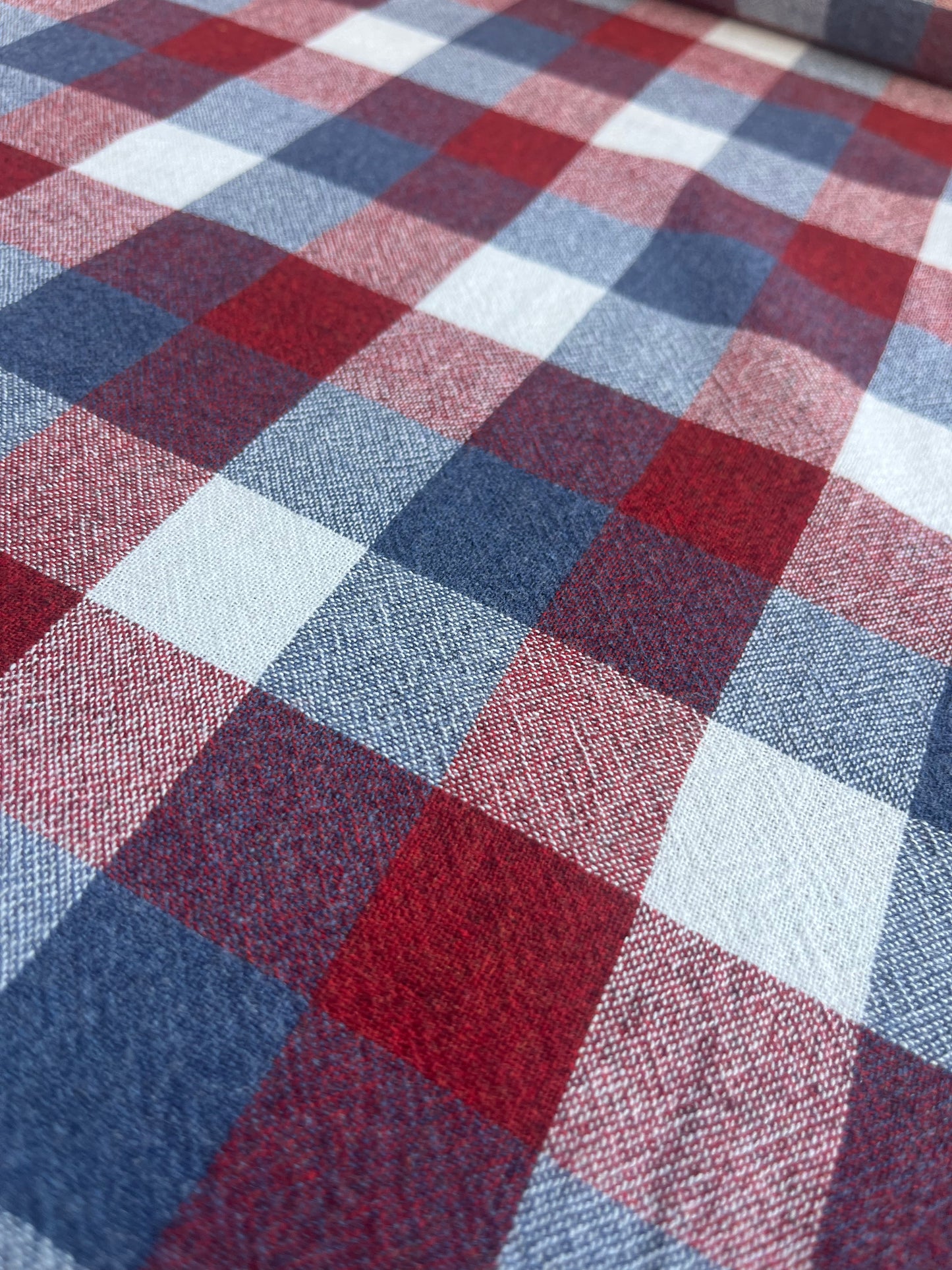 RW 032 linen checks indigo/brique