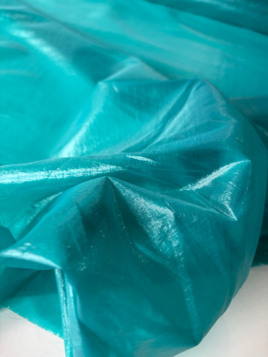 STAN 038 shiny transparent fabric turquoise