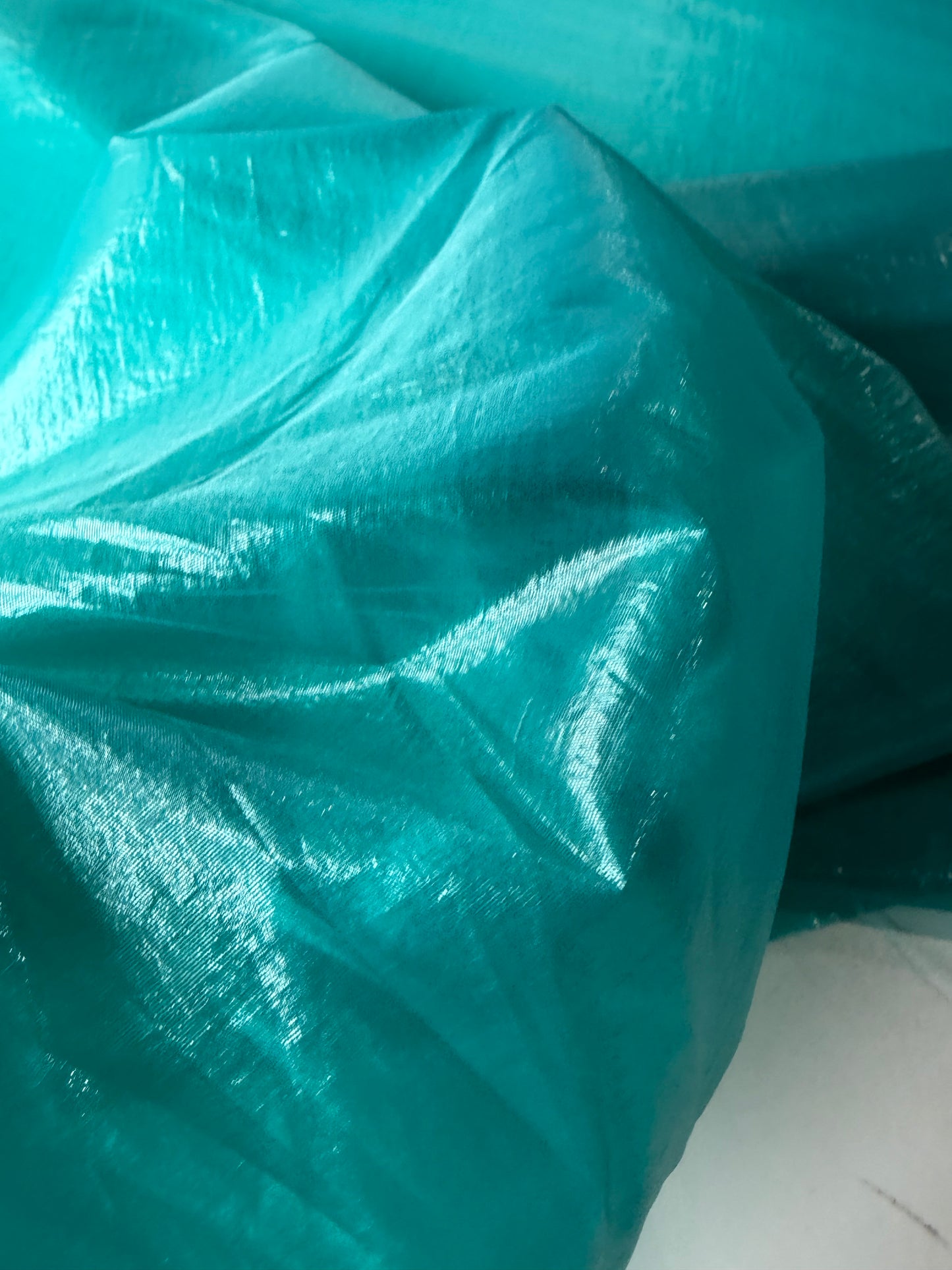 LC STAN 038 shiny transparent fabric turquoise