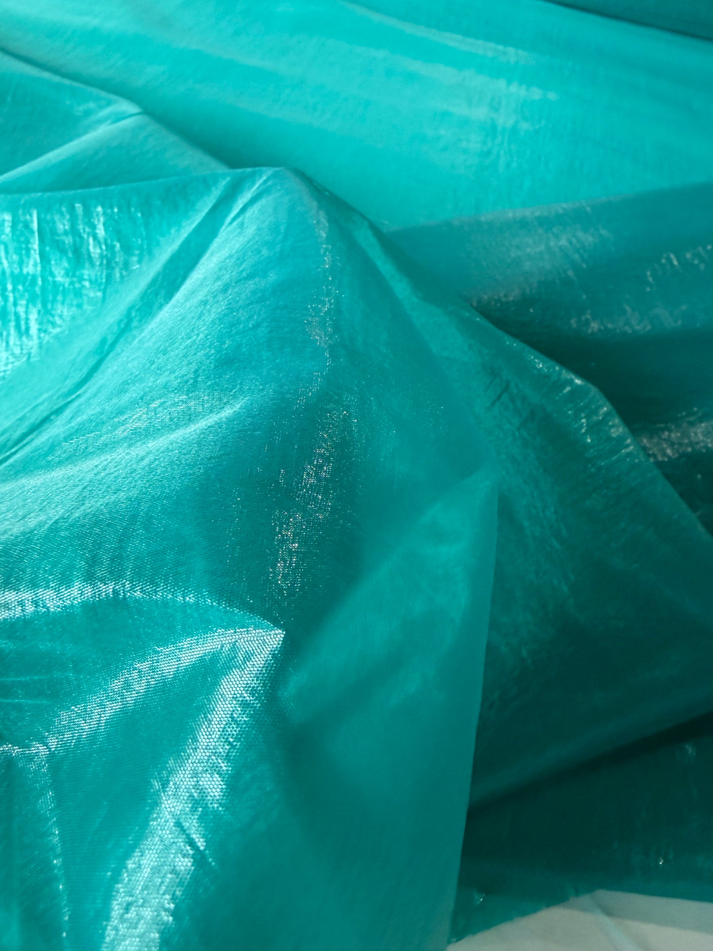 LC STAN 038 shiny transparent fabric turquoise