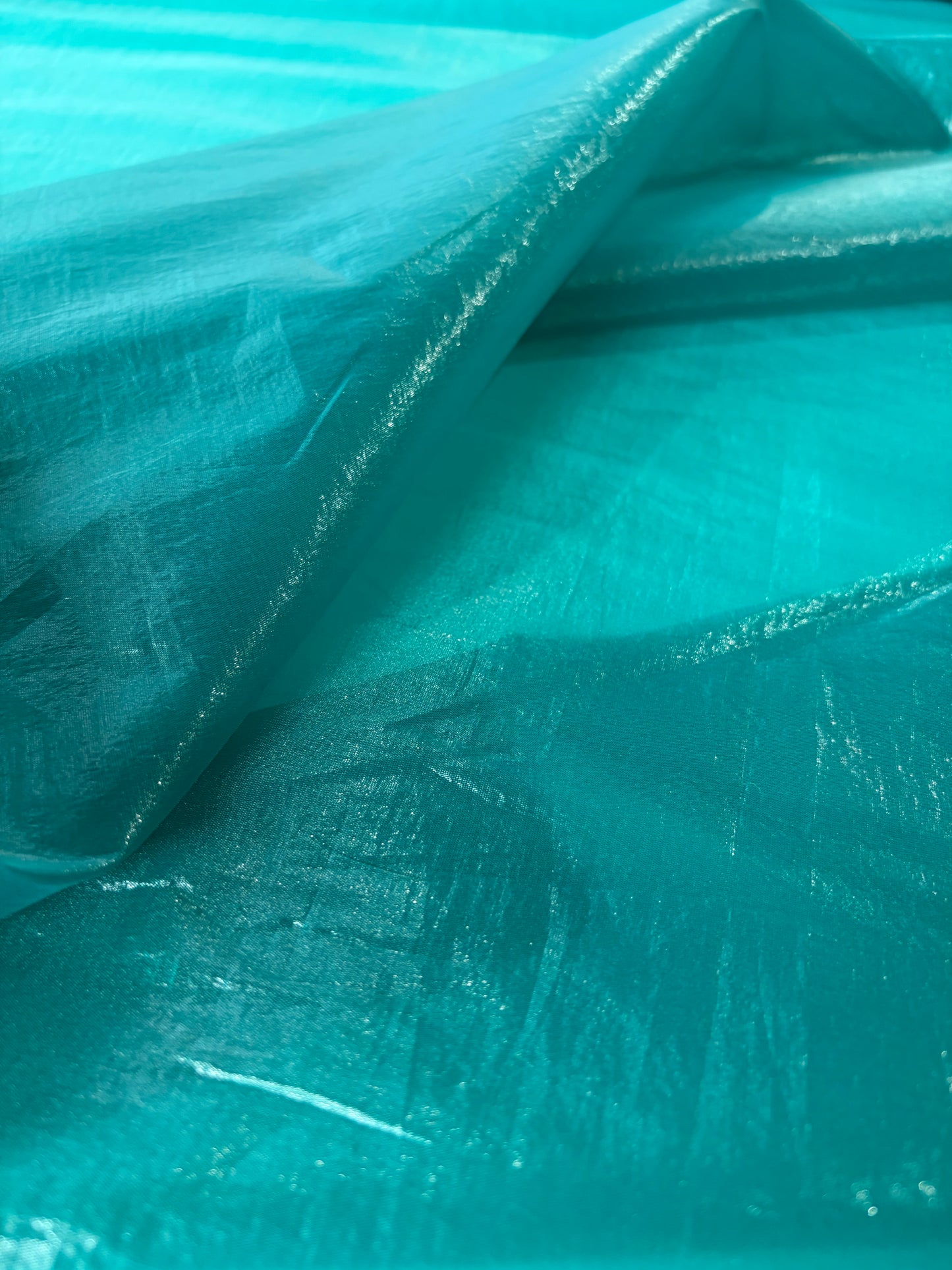 LC STAN 038 shiny transparent fabric turquoise