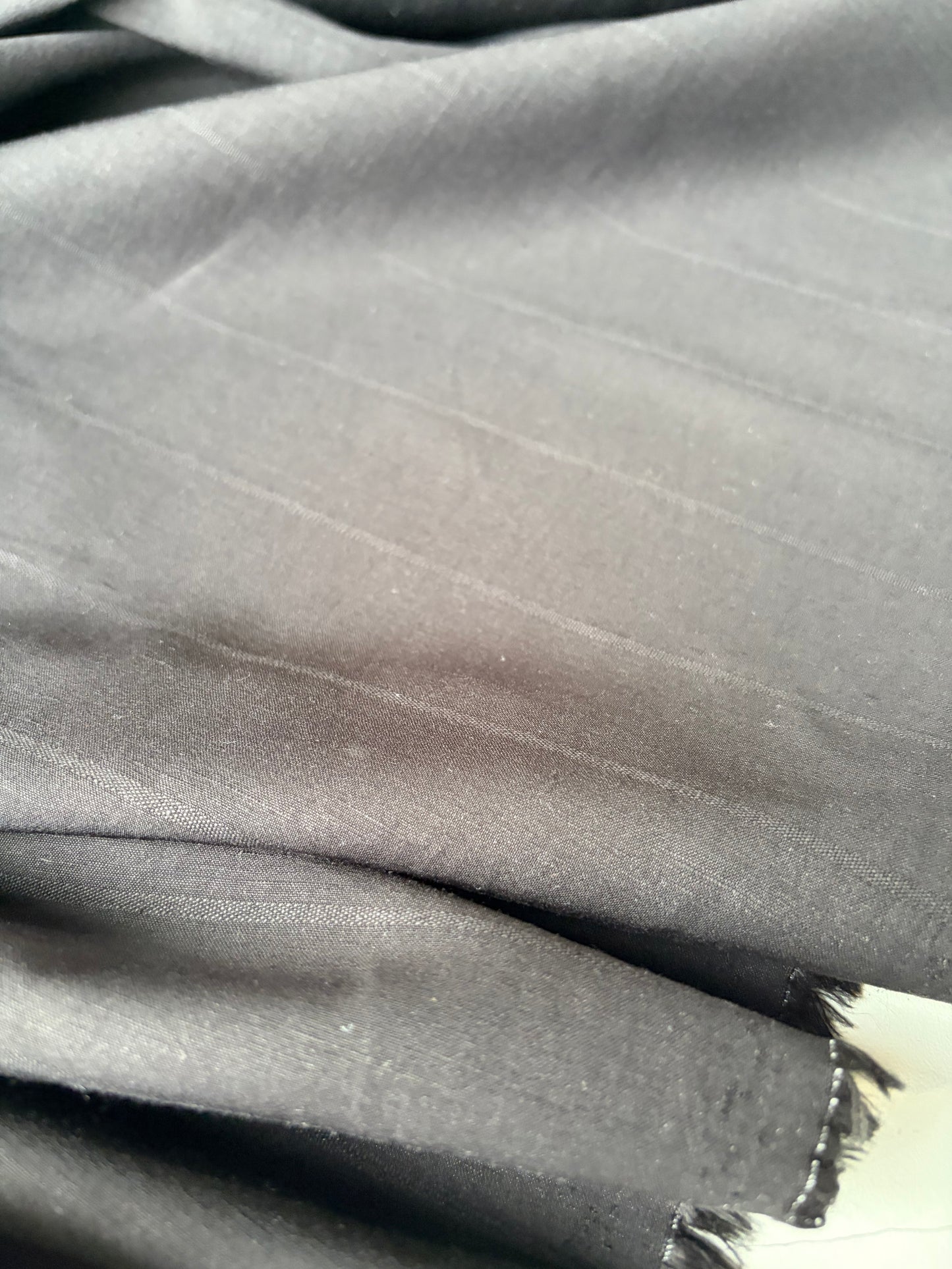 AMI 2.06 black tone on tone striped suiting fabric