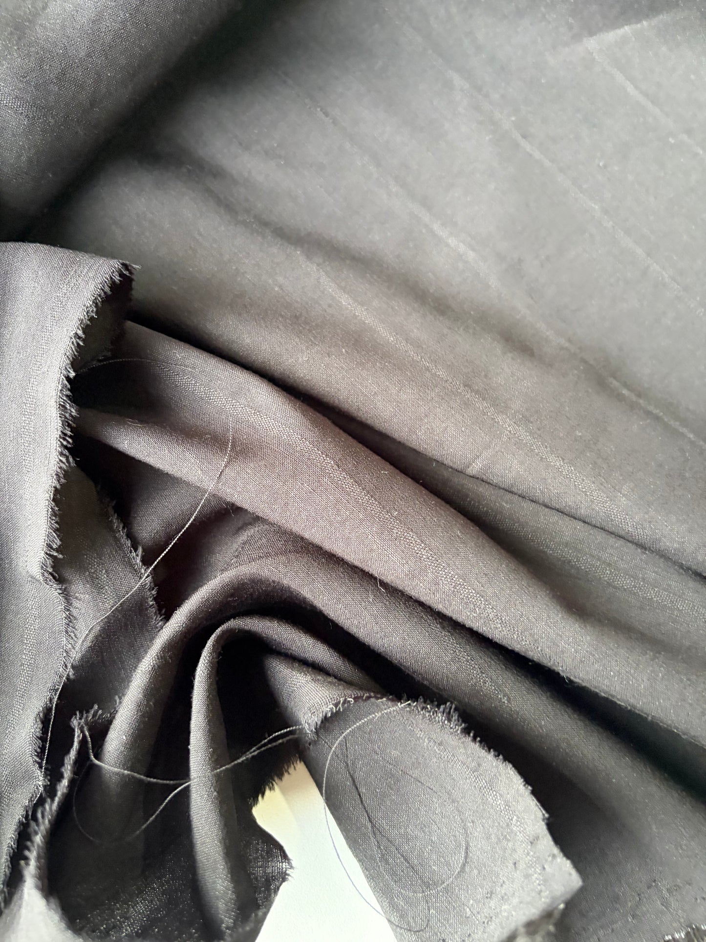 AMI 2.06 black tone on tone striped suiting fabric
