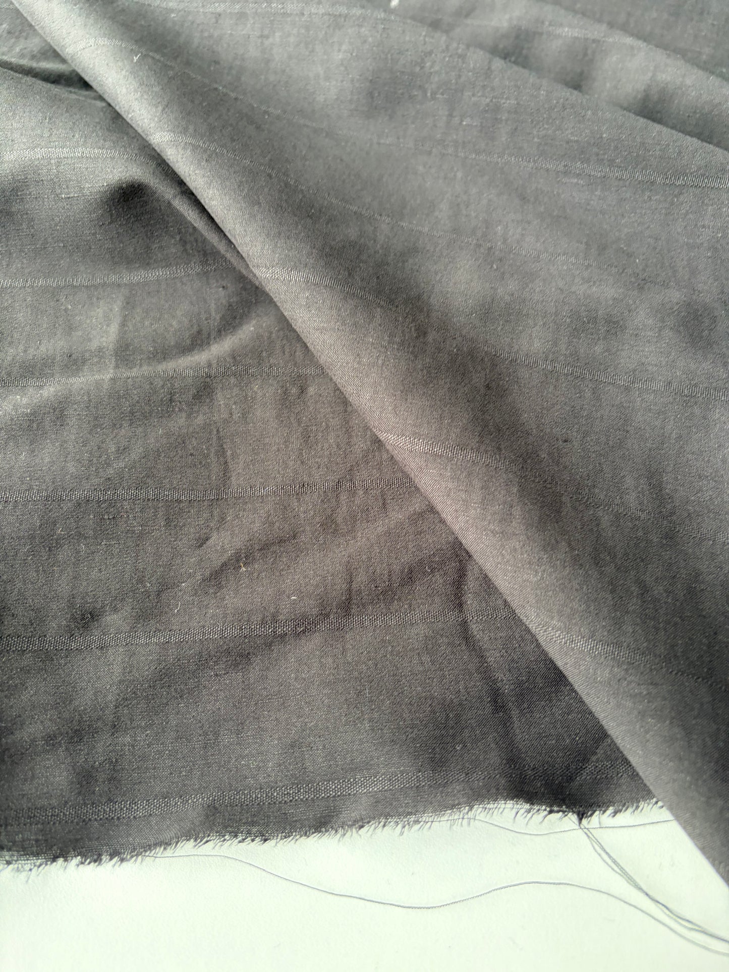 AMI 2.06 black tone on tone striped suiting fabric