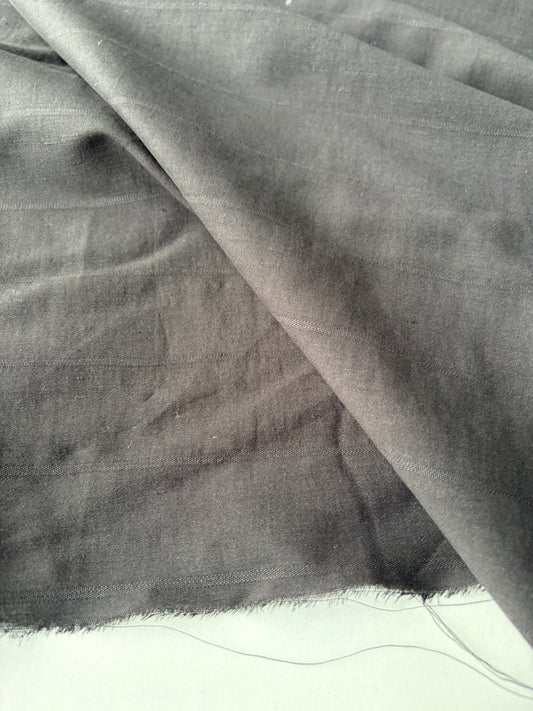 AMI 2.06 black tone on tone striped suiting fabric