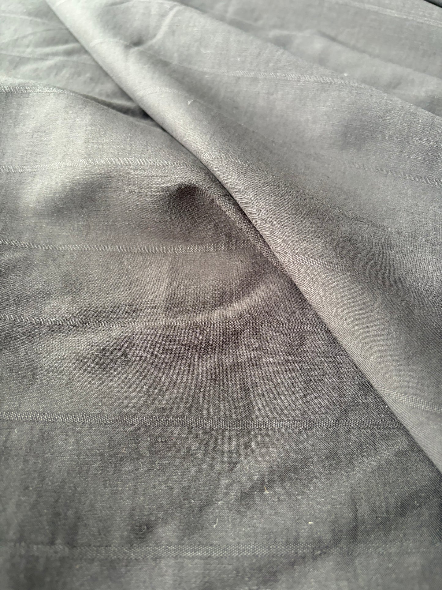 AMI 2.06 black tone on tone striped suiting fabric