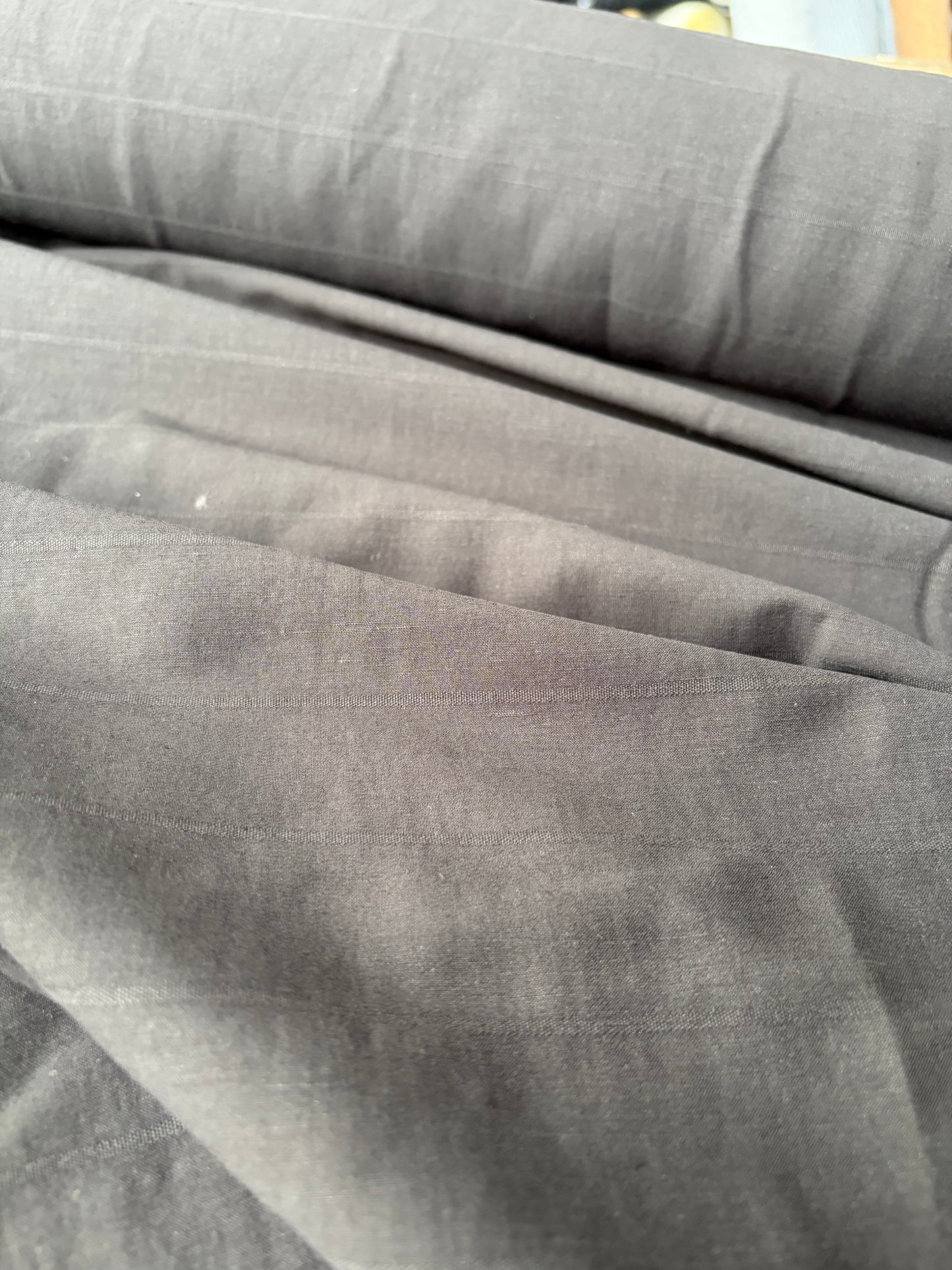 AMI 2.06 black tone on tone striped suiting fabric