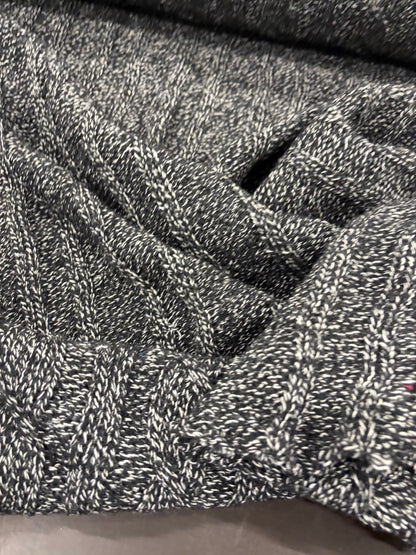 DARIA 014 grey mélange knitted cable 100% wool