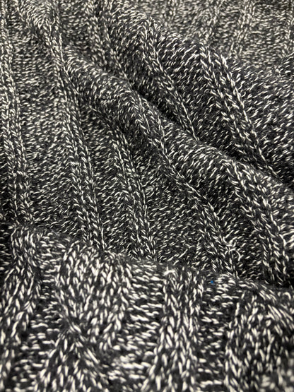 DARIA 014 grey mélange knitted cable 100% wool