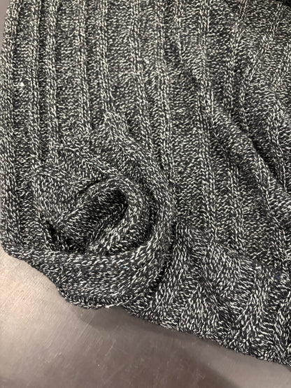 DARIA 014 grey mélange knitted cable 100% wool