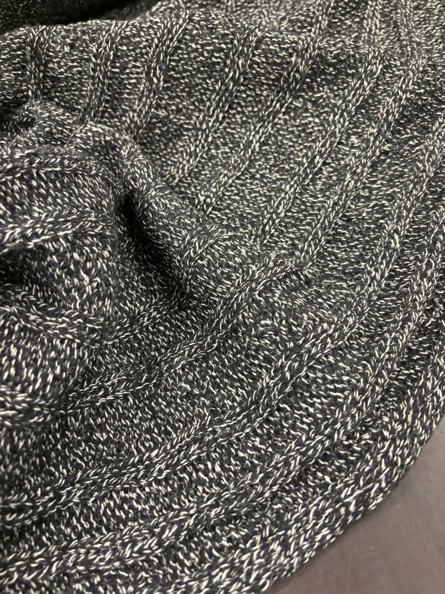 DARIA 014 grey mélange knitted cable 100% wool