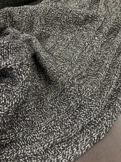 DARIA 014 grey mélange knitted cable 100% wool