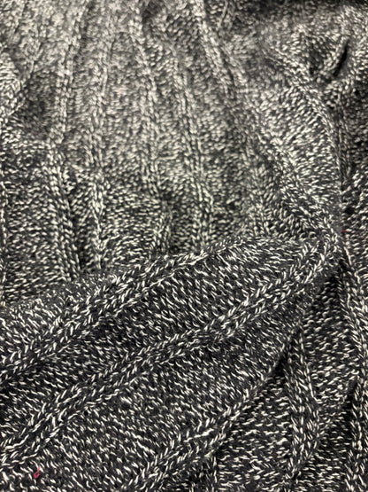 DARIA 014 grey mélange knitted cable 100% wool