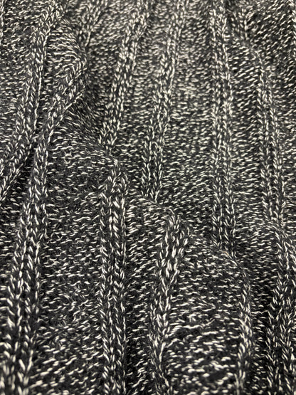 DARIA 014 grey mélange knitted cable 100% wool
