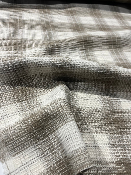 CARLOS 008 heavy cotton check sand/off white