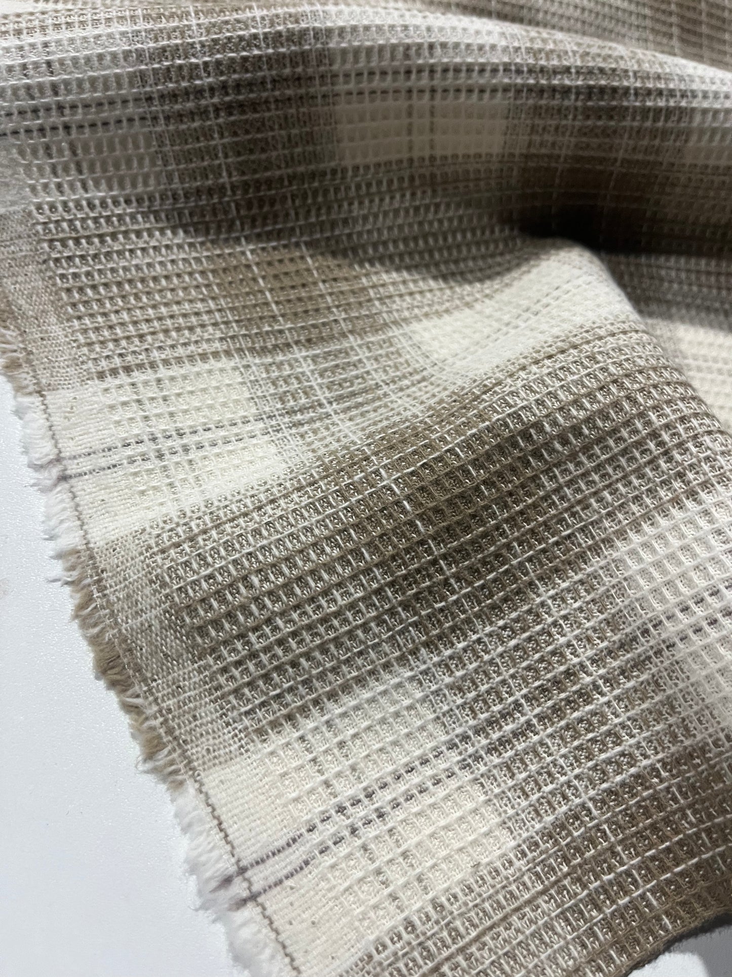 CARLOS 008 heavy cotton check sand/off white