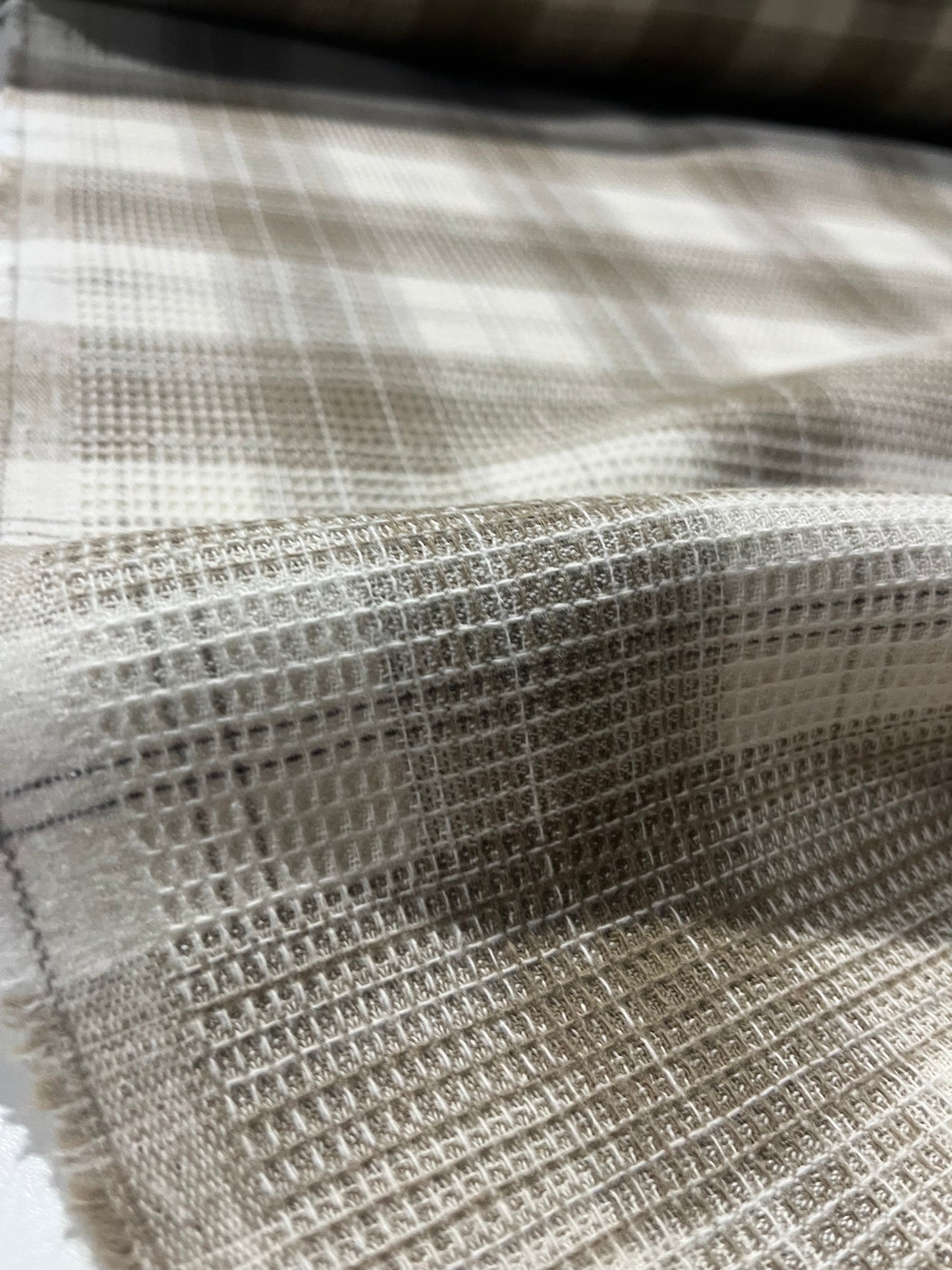 CARLOS 008 heavy cotton check sand/off white