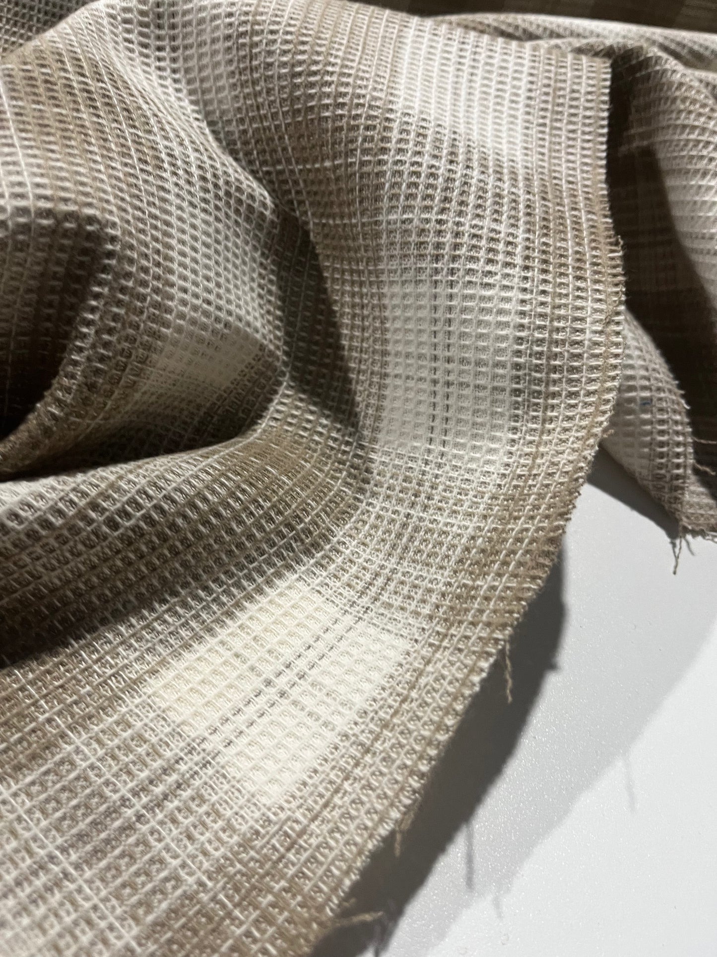 CARLOS 008 heavy cotton check sand/off white