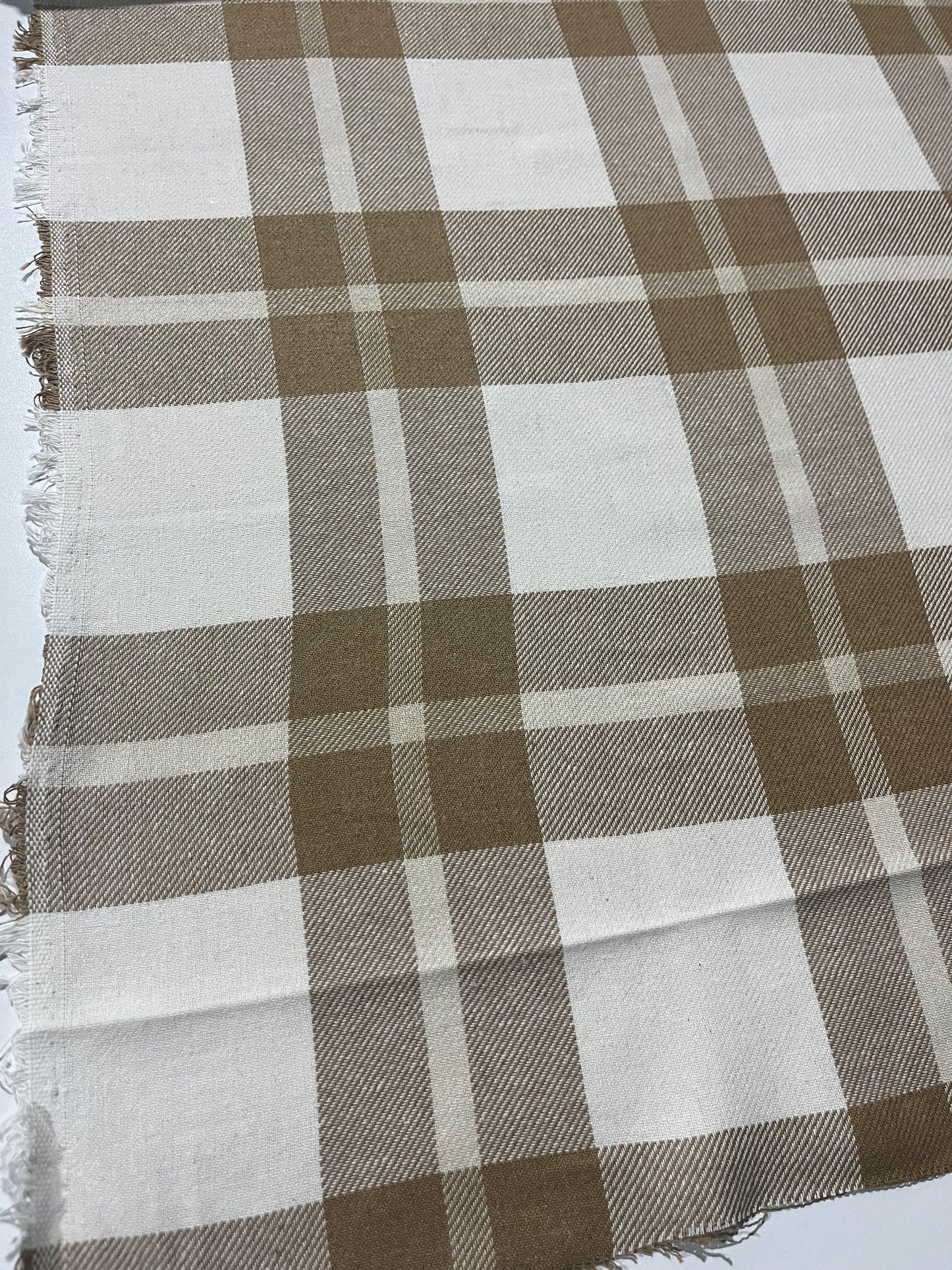 CARLOS 010 heavy cotton check camel/white