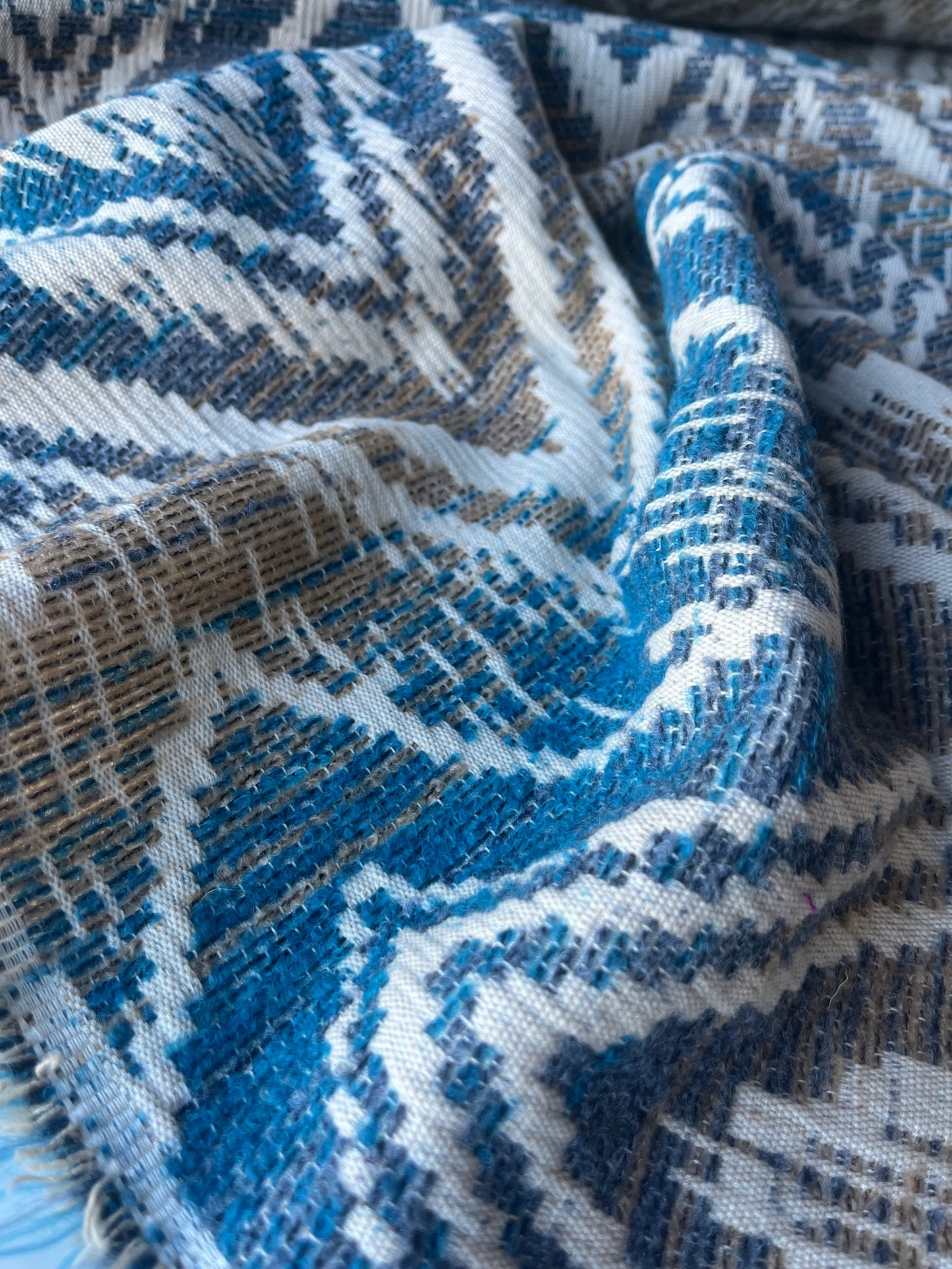 INGA 001  wool jacquard  petrol sand