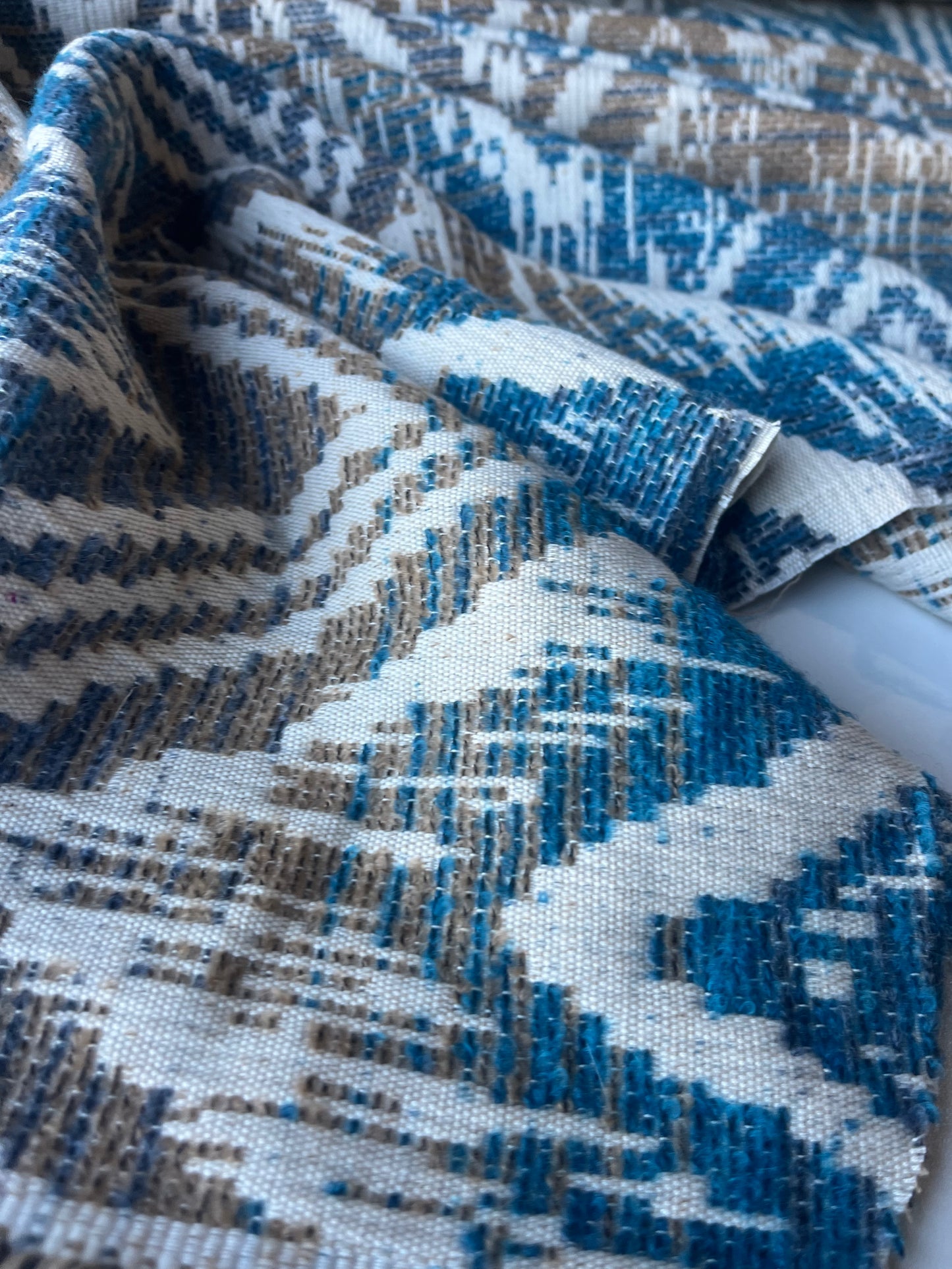 INGA 001  wool jacquard  petrol sand