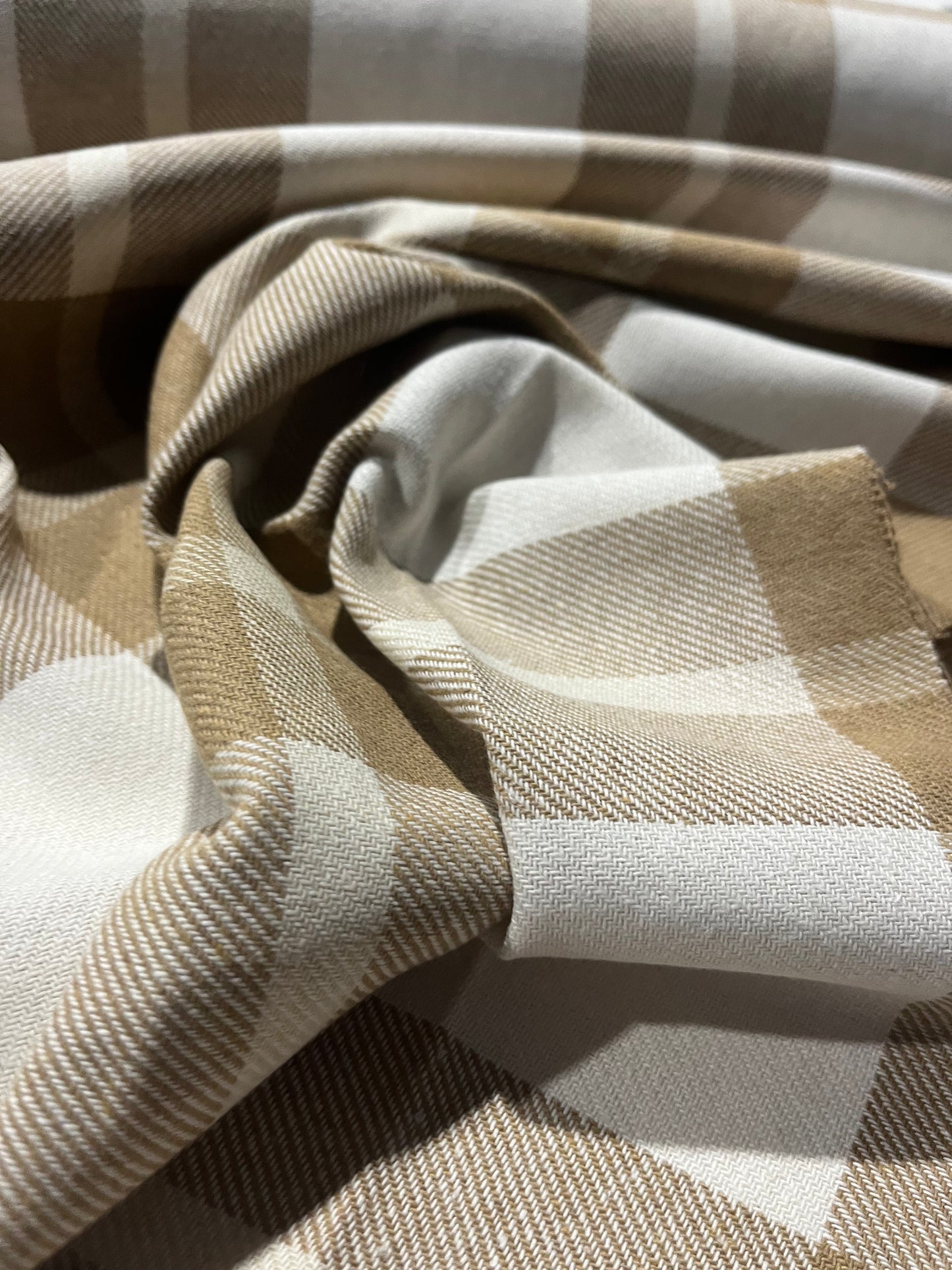 CARLOS 010 heavy cotton check camel/white