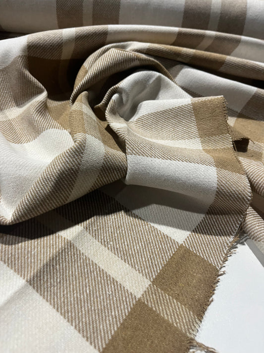 CARLOS 010 heavy cotton check camel/white