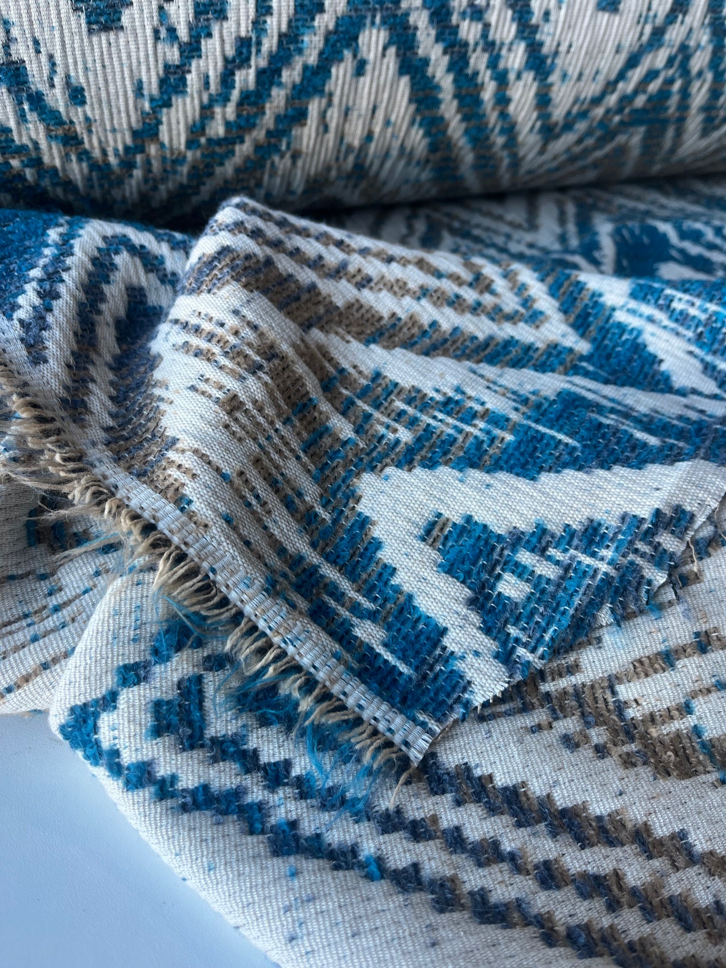 INGA 001  wool jacquard  petrol sand