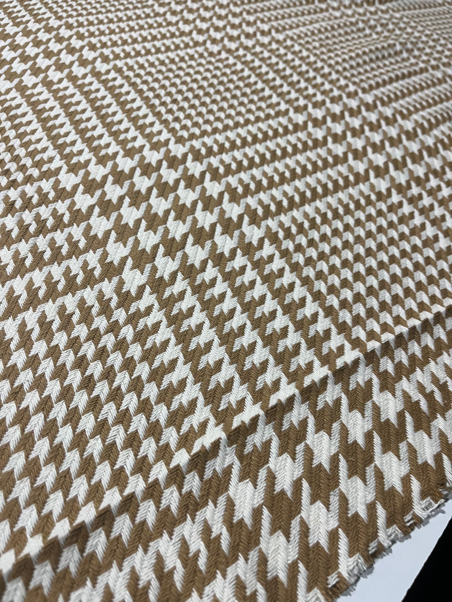 CARLOS 011 cotton tweed Chanel style check camel/white