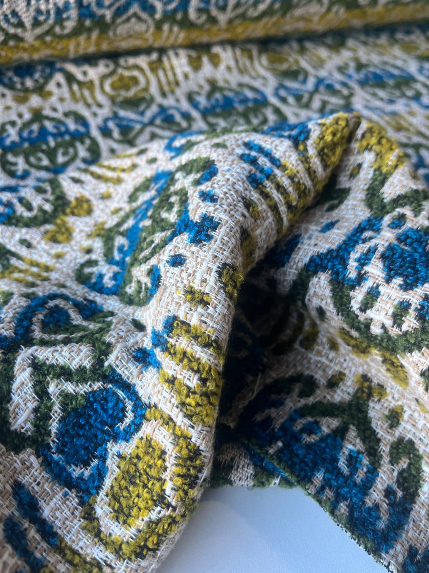 INGA 002  wool jacquard  petrol/green