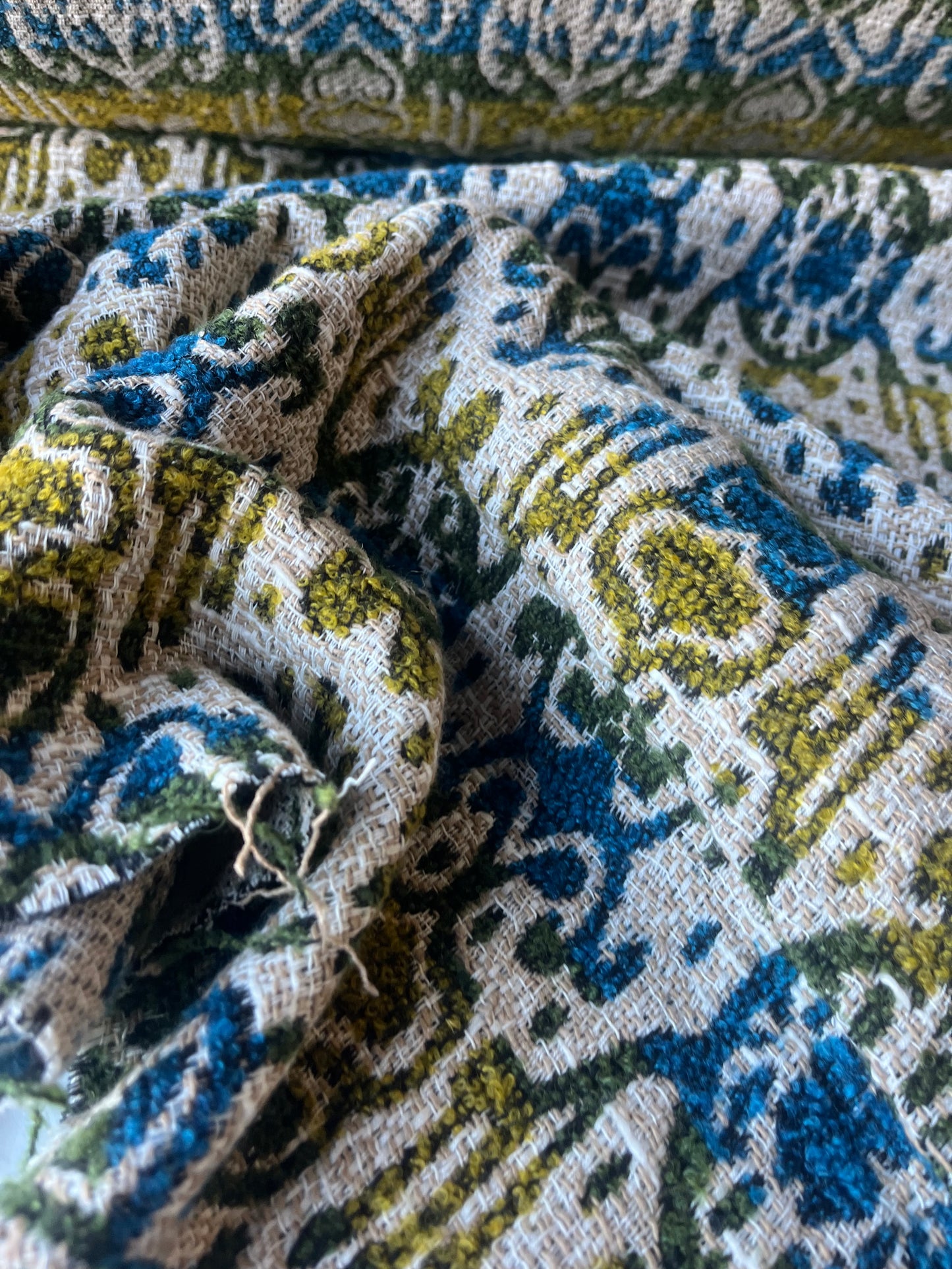 INGA 002  wool jacquard  petrol/green