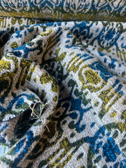 INGA 002  wool jacquard  petrol/green