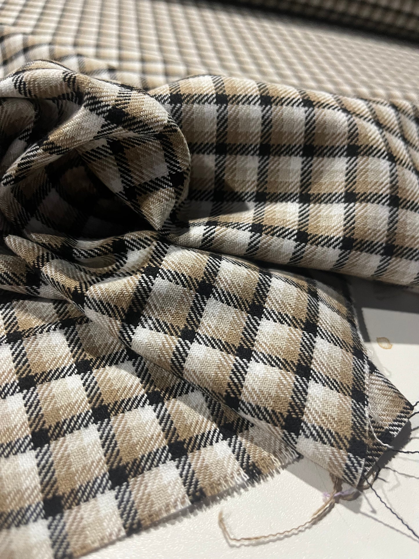 CARLOS 012 heavy cotton check camel/white/black