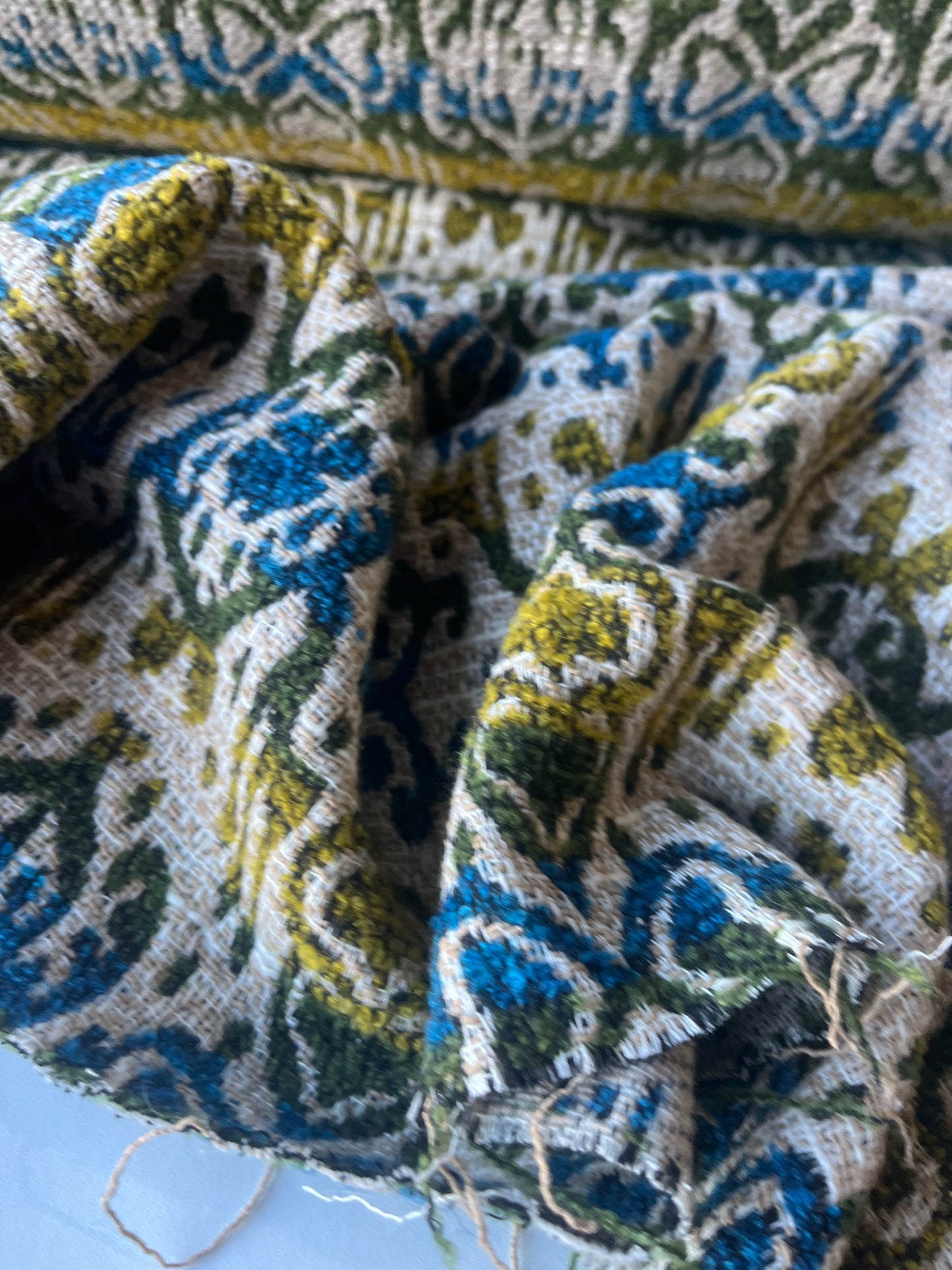 INGA 002  wool jacquard  petrol/green