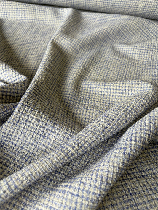 STAN 051 cotton tweed check light blue